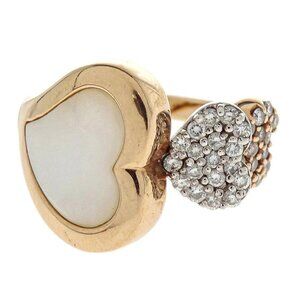 Ring 18K Pt900 Pearl Diamond Gold #51 Jewelry 155813